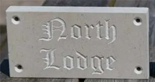 Unpainted purbeck stone sign