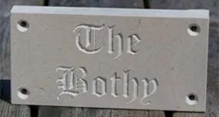 Unpainted purbeck stone sign