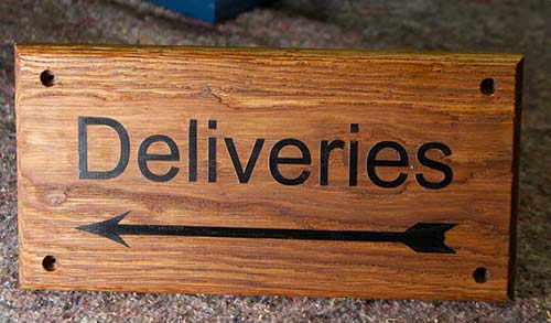 Delivery Sign in Driftwood Oak