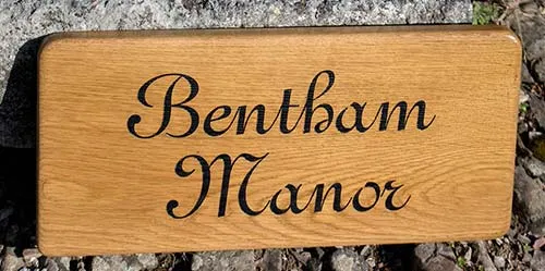 Oak sign with rounded corners. Oak House Sign