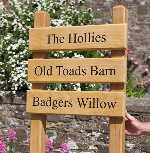 Oak is a very beautiful timber. Oak Ladder Sign