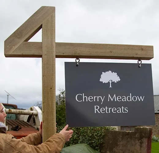 This is the cheapest post and hanging arm. Rustic Post and Arm