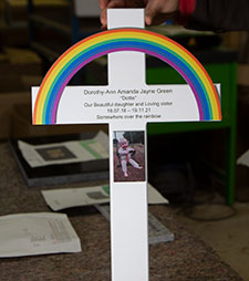 A bespoke memorial cross for a beautiful little girl.