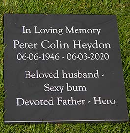 Welsh slate memorial tablet.
