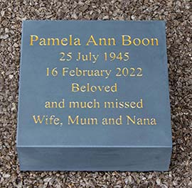 75mm thick slate memorial tablet.