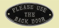 Please use the back door