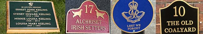 Custom made bronze plaques and signs.