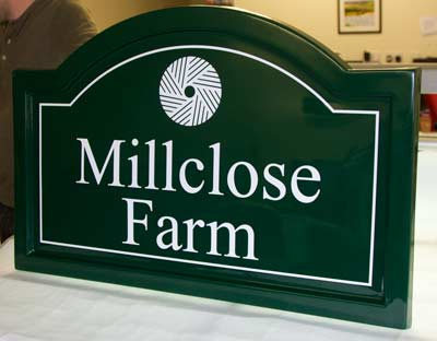 Fibreglass farm sign