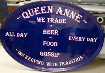 Oval fibreglass sign