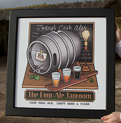 Framed square pub sign