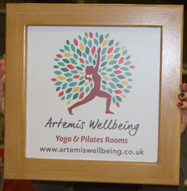 Oak framed full colour hanging sign