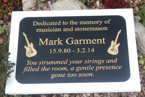 Two tone corian memorial plaque