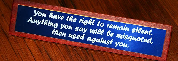 Blue Desk Sign