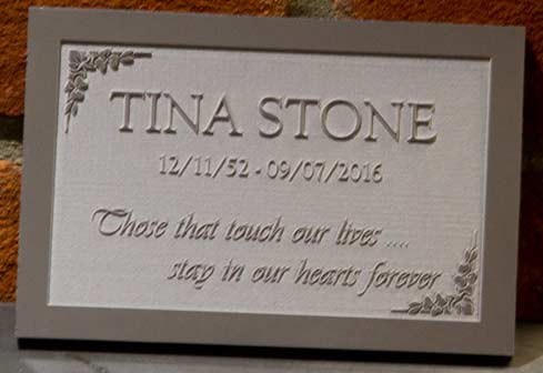 Slate corian plaque - raised letters