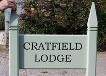 Painted oak entrance sign