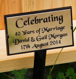 Engraved plaque in plaque holder