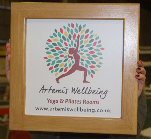 Lovely full colour sign surrounded by an oak frame