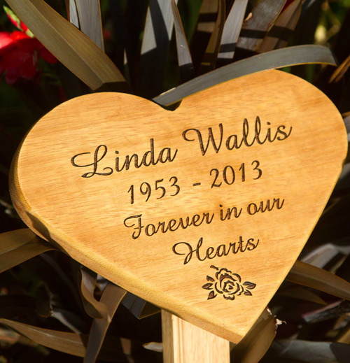 Iroko wood heart shaped plaque