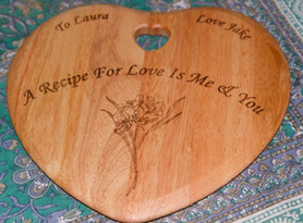 Heart shaped chopping board