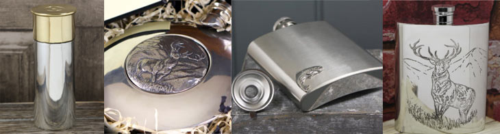 Pewter Hip Flasks.