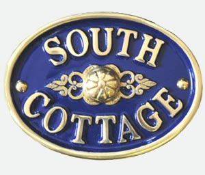 Cast Brass House Sign