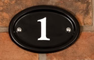 Painted aluminium house number.