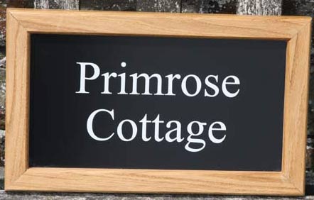 Oak framed house sign