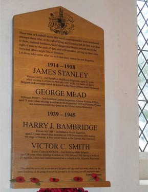 Wooden war memorial made for parish church