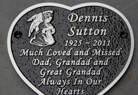 Cast aluminium heart memorial