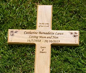 Engraved oak cross