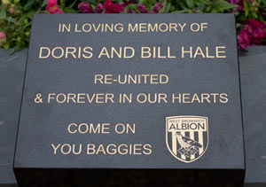 Granite memorial wedge with laser etched image