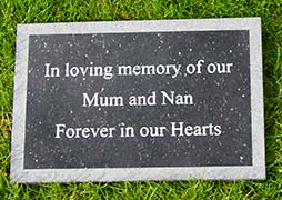 295 x 195mm black galaxy granite memorial with sandblasted border