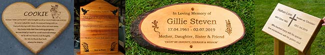 Wooden Memorials, Wooden Plaques, Crosses and Tablets.