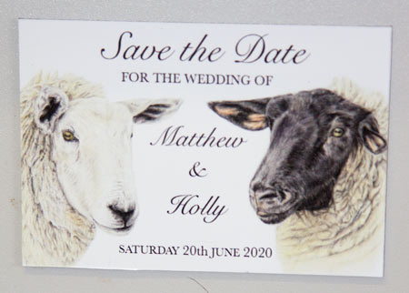 Save the date fridge magnet - customer design.