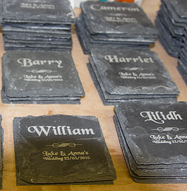 Rustic slate table name settings