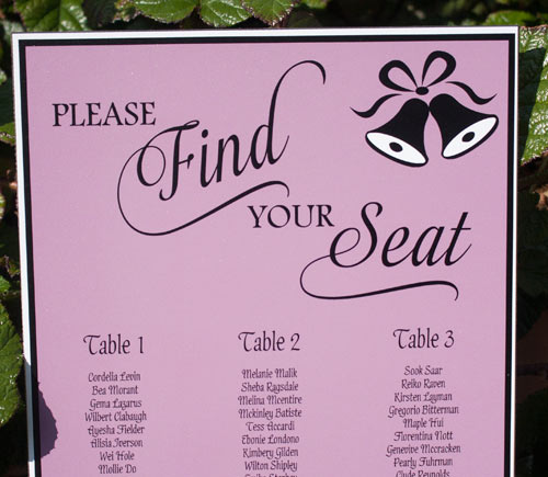 Full colour table plan