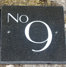 Black Granite House Number Ref 1505.SS.015  Font - Nadall