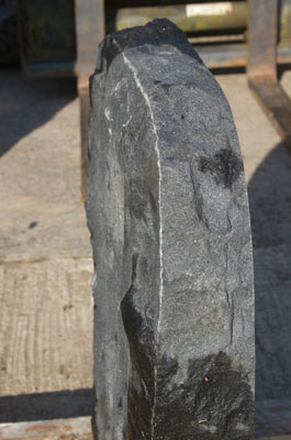 Side and back of granite boulder
