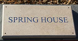 Purbeck stone house sign.