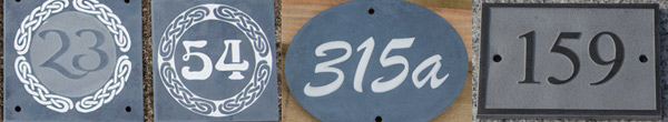 Slate house number signs