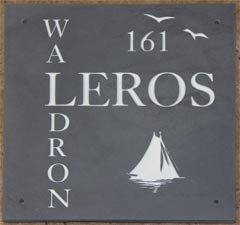 Square slate house sign