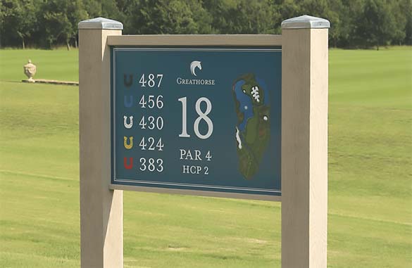 Ideal for long lasting golf course signage.