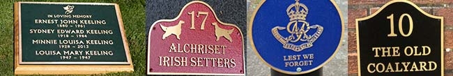 Cast Bronze Plaques in Various Shapes