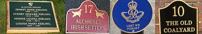 Cast Bronze Plaques in Various Shapes