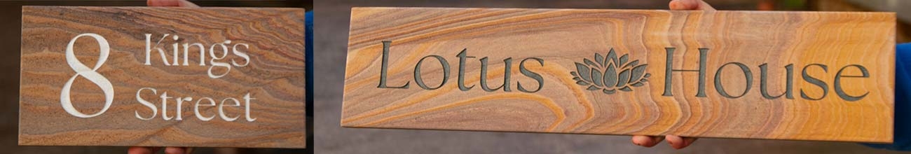 The Sign Maker For The Very Best In Bespoke House Signs :Unique Stone House Signs Made To Order From Rainbow Sandstone