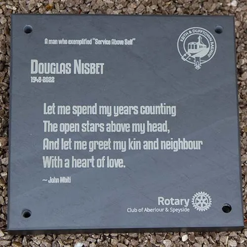 Square Slate Memorial Plaque