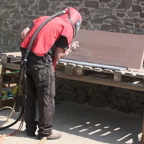 Sand Blasting Slate Doorstep