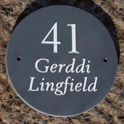 Round Slate Name Plate