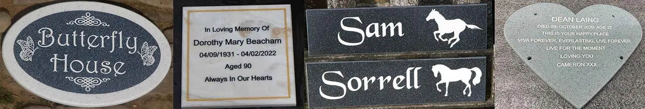 Business Sign, House Signs, Plaques and memotials.