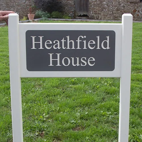 Probably our best signs on posts. Inset Engraved Plaque.